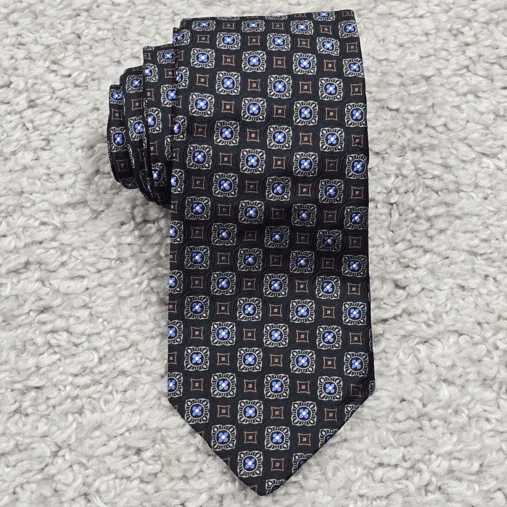 Robert Talbott Mens Silk Necktie Hand Sewn Made USA‎ Geometric Classic